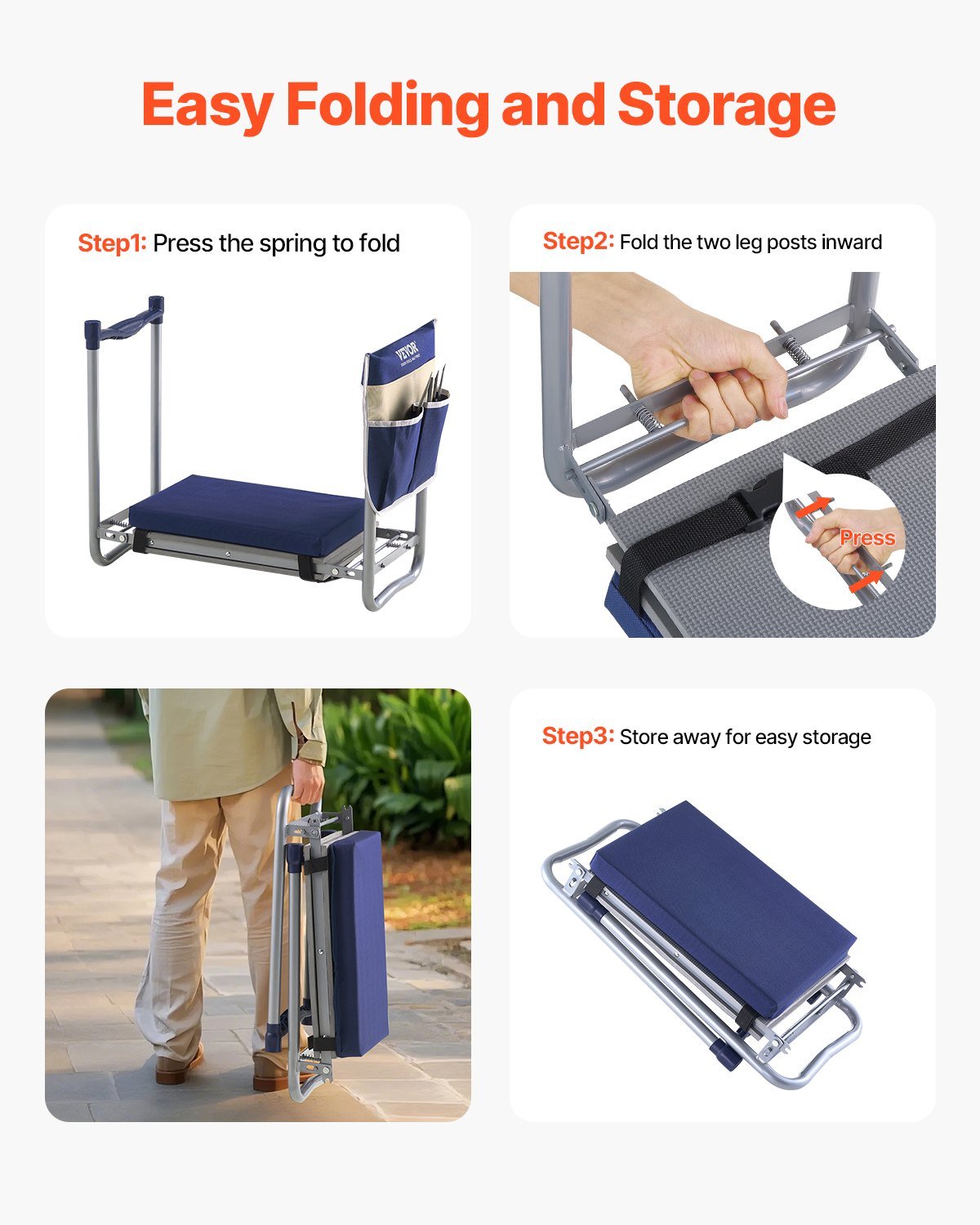 VEVOR Garden Kneeler and Seat with Tool Bag detail image 2