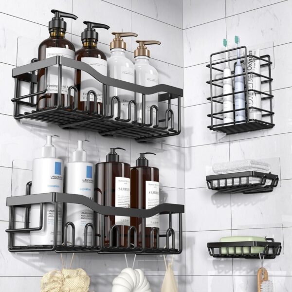 EUDELE 5-Pack Adhesive Shower Caddy Set gallery image 1