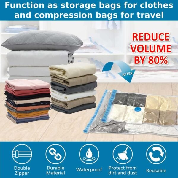 Vacuum Storage Bags with Hand Pump - 20 Pack gallery image 2