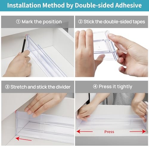 Vtopmart 8 Pack Adjustable Drawer Dividers gallery image 4